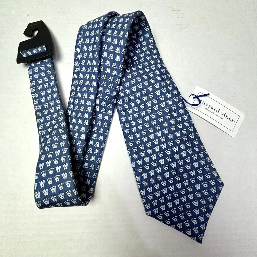 Vineyard Vines Blue Tie‎ Logo UW WU Preppy Dad NEW